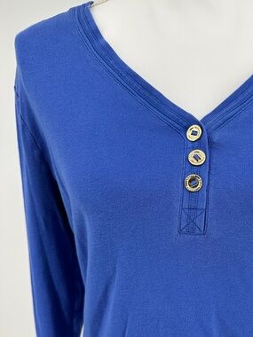 LAUREN Ralph Lauren Blue Long-Sleeve V-Neck Henley